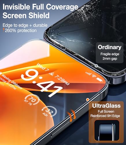 UltraGlass 9H+ Military Grade Screen Protector for iPhone 15 Pro Max