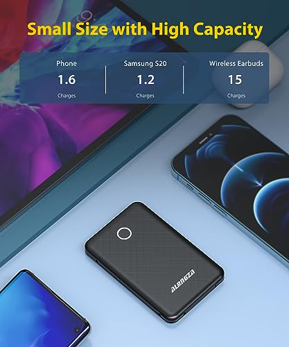 Alongza Slim 6000mAh Portable Charger with Cable