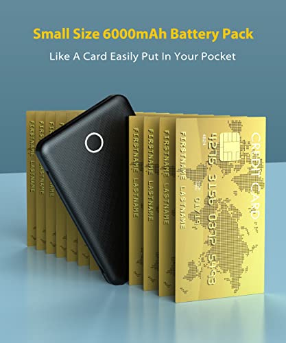 Alongza Slim 6000mAh Portable Charger with Cable