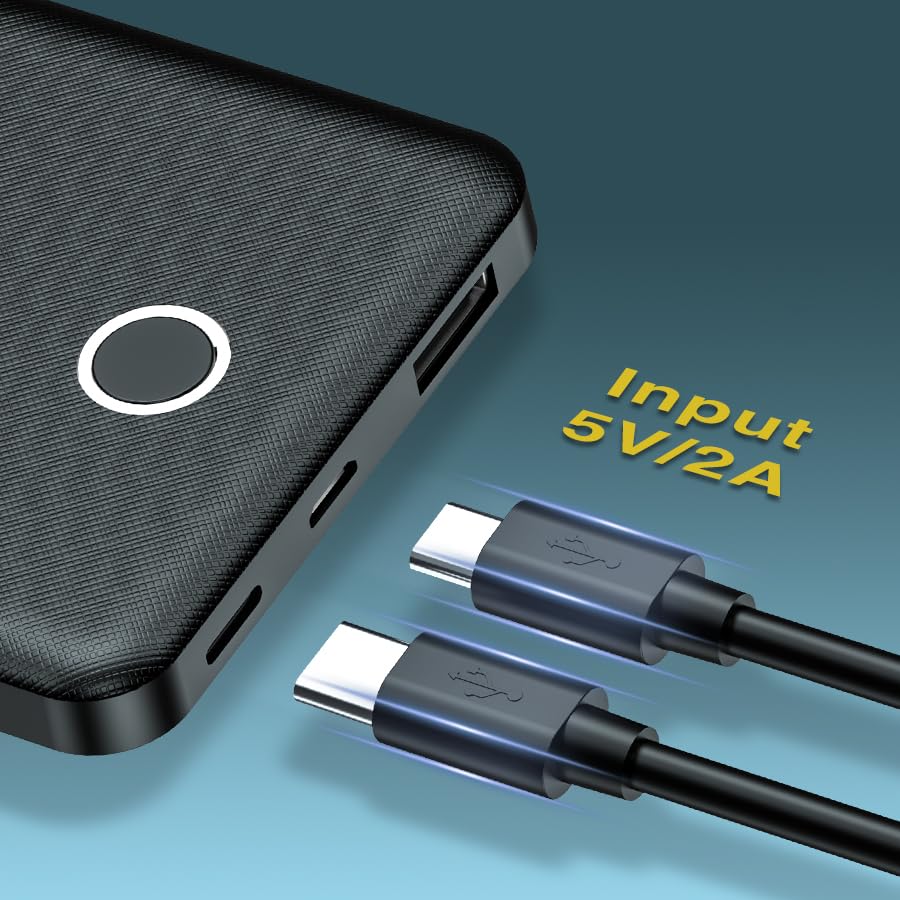 Alongza Slim 6000mAh Portable Charger with Cable