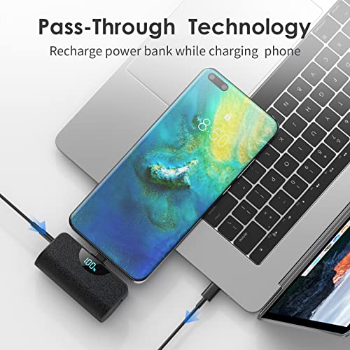 Compact 5200mAh USB-C Power Bank with LCD Display