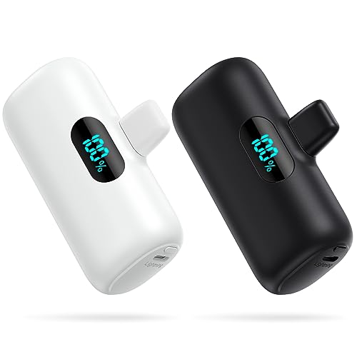 2-Pack Mini Portable Charger for iPhone 5000mAh