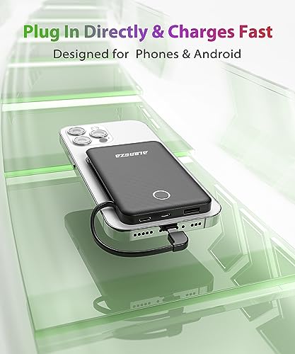 Alongza Slim 6000mAh Portable Charger with Cable