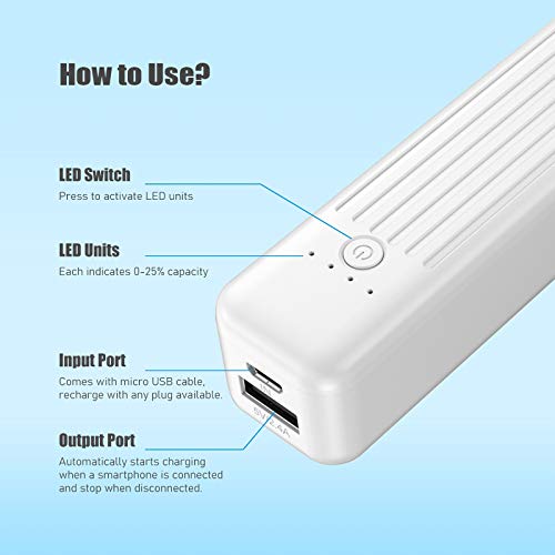 Miady 5000mAh Lightweight Portable Charger - 2-Pack