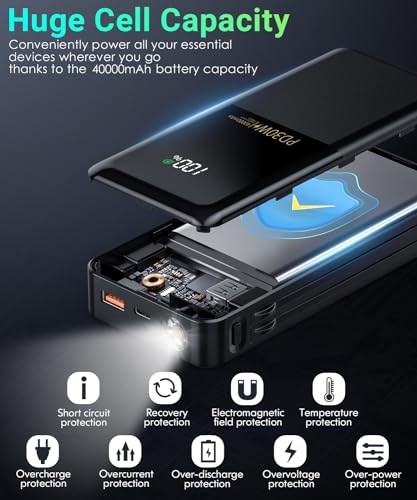 40,000mAh Fast Charger Power Bank with Cables