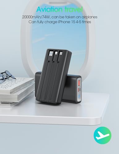 20000mAh Fast Charging Power Bank with Cables