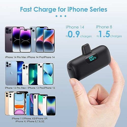 2-Pack Mini Portable Charger for iPhone 5000mAh