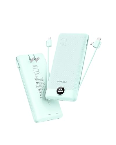 VEGER 10000mAh Portable Charger with Built-in Cables