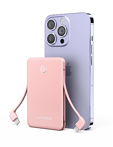 Ultra Slim 6000mAh Portable Charger with Built-In Cables