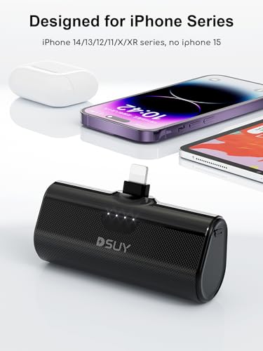 Dsuy 5000mAh Portable Charger with Built-in Cable