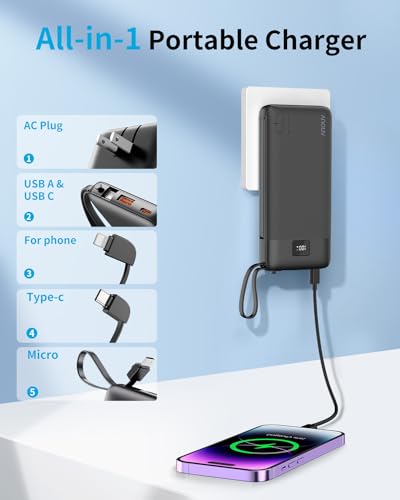 ANOUV 10000mAh Fast Charging Portable Power Bank