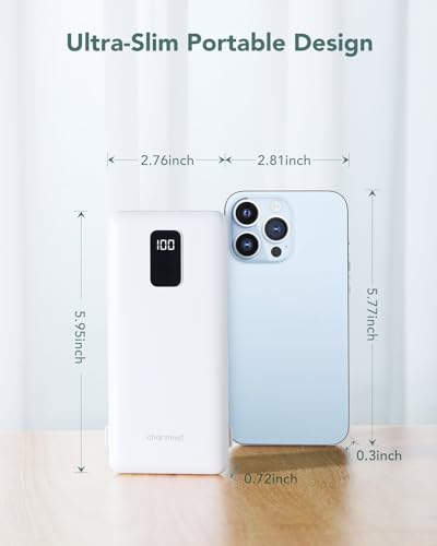 Charmast 10000mAh Compact Portable Charger with Cables