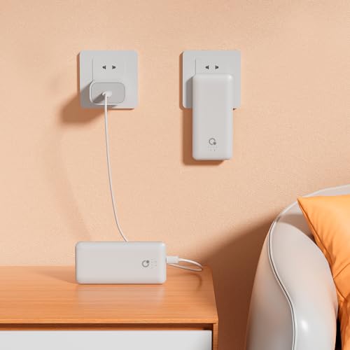 Q Portable 10000mAh Slim Power Bank with Cables