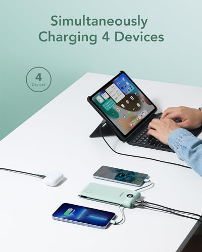 VEGER 10000mAh Portable Charger with Built-in Cables