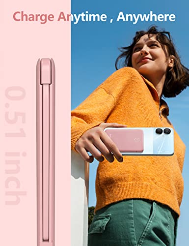 Ultra Slim 6000mAh Portable Charger with Built-In Cables