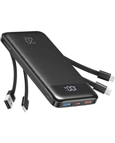 Charmast 20000mAh Fast Charging Power Bank with Cables