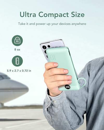 VEGER 10000mAh Portable Charger with Built-in Cables