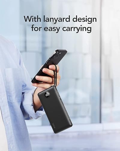 VRURC 10000mAh Slim Power Bank with Cables