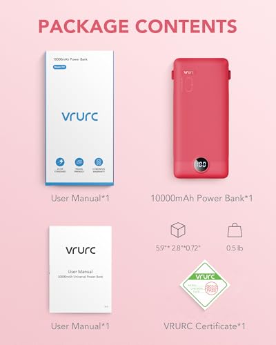 10000mAh Portable Charger with Built-in Cables