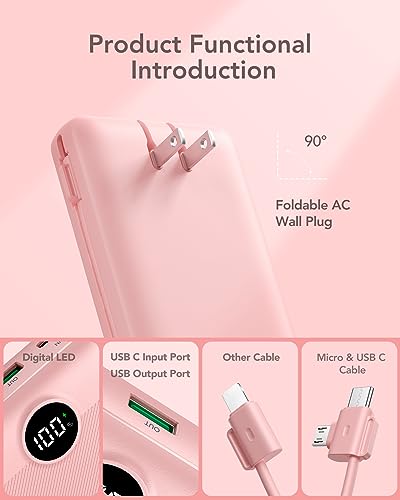 VRURC 20000mAh Fast Charging Power Bank with LED