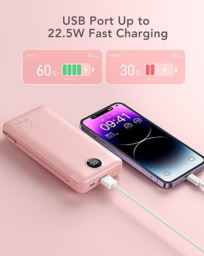 VRURC 20000mAh Fast Charging Power Bank with LED