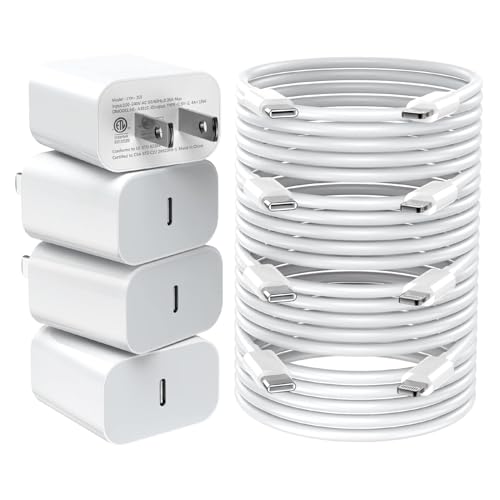 20W Fast Charging USB-C Wall Charger 4 Pack