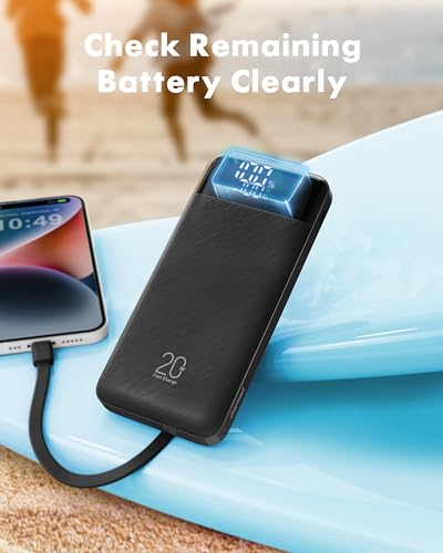 Charmast 20000mAh Fast Charging Power Bank with Cables