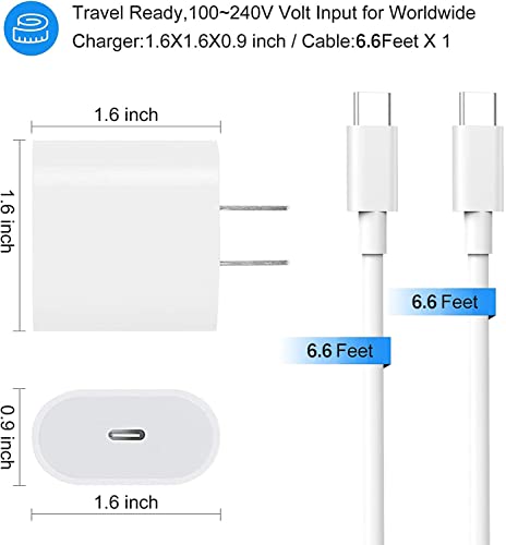 20W USB C Fast Charger & 6.6ft Cable