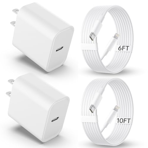 20W Fast Charging USB-C iPhone Charger 2-Pack