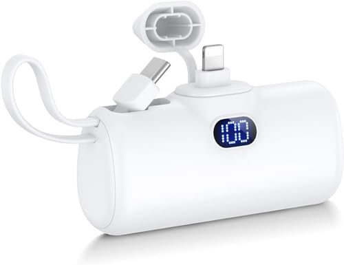 Compact 5000mAh Portable Charger for iPhone & Android