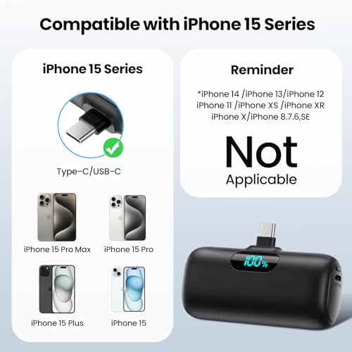 5000mAh Mini Portable Charger with LCD Display