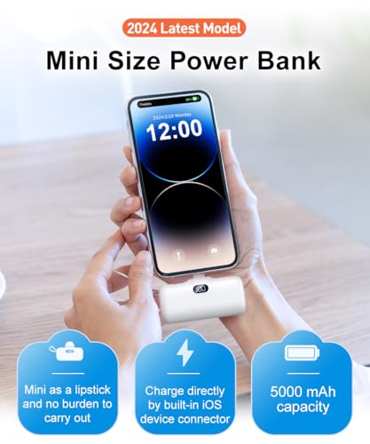 Compact 5000mAh Portable Charger for iPhone & Android