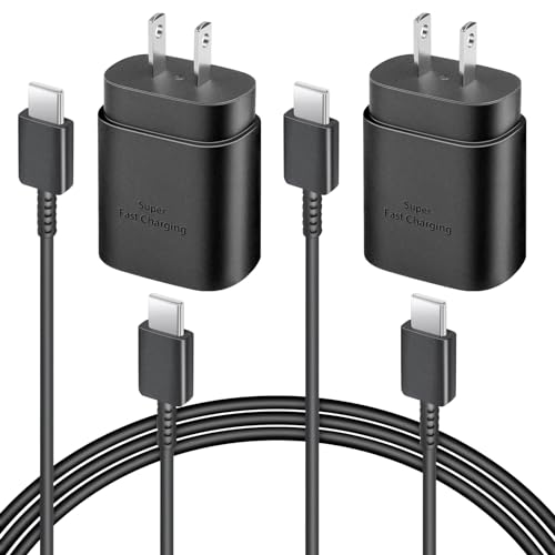25W Fast USB-C Charger with 6FT Cable - 2 Pack