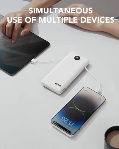 VRURC 10000mAh Portable Charger with Built-in Cables