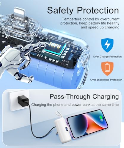 Compact 5000mAh Portable Charger for iPhone & Android