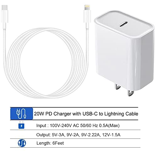 20W USB-C Fast Charger with 6ft Lightning Cable