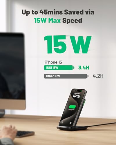 15W Qi-Certified Fast Wireless Charger Station