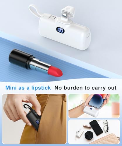 Compact 5000mAh Portable Charger for iPhone & Android