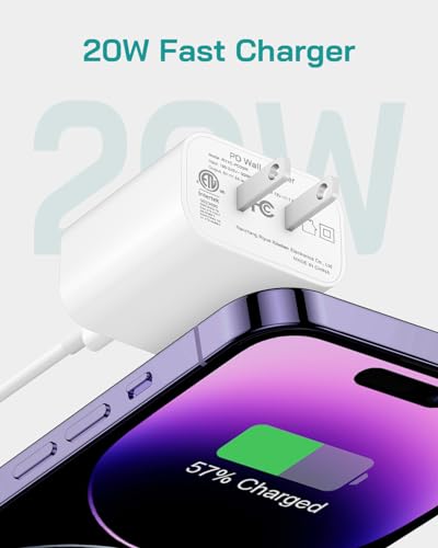 20W PD Fast Charger with 6FT USB-C Cable