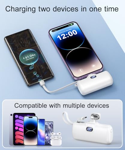 Compact 5000mAh Portable Charger for iPhone & Android