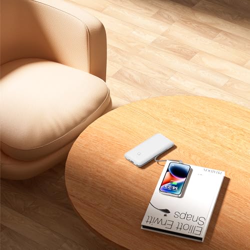 Slim 10,000mAh Power Bank with Built-in AC Plug