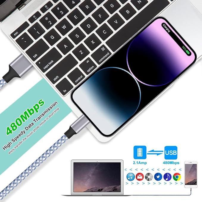 DAZHWA 3-Pack Lightning Fast Charger Cables