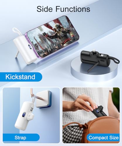 Compact 5000mAh Portable Charger for iPhone & Android