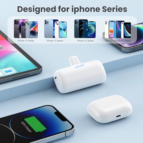 2-Pack Mini Portable iPhone Power Bank Charger