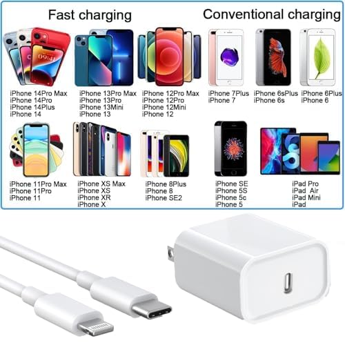 20W USB-C Fast Charger with 6ft Lightning Cable