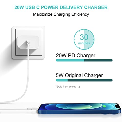 20W Fast Charger & 6FT USB-C Cables Bundle