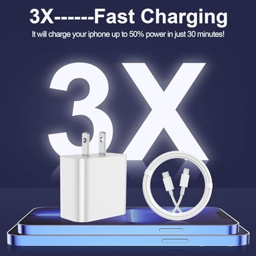 Fast Charging iPhone Charger with USB-C Cables