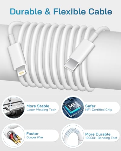 20W Fast Charging USB-C Wall Charger with Cable