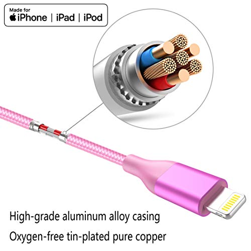 Colorful 6ft Lightning Charger Cable Pack for iPhone