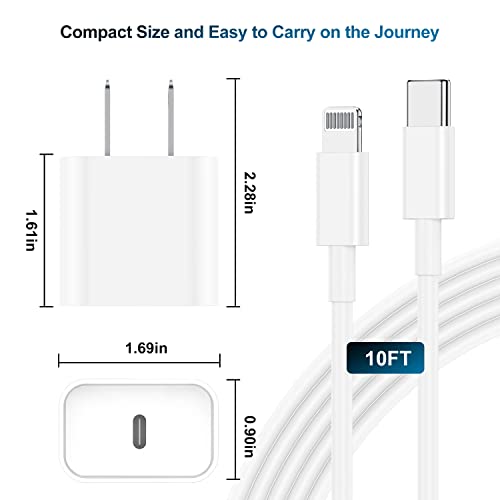 10FT Fast Charging USB C to Lightning Cable Set